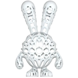 🎨 a5eb5a86 lapin, 3D, motif, géométrique, animal, orné, sculpture telegram sticker