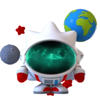 👨‍🚀 ac1690b3 astronaute, espace, terre, lune, étoiles, galaxie telegram sticker