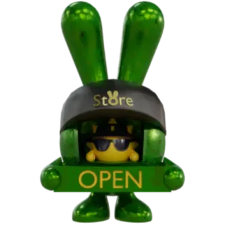 🛍️ d5c64d2a Store OPEN lapin, magasin, ouvert, panneau, vert telegram sticker