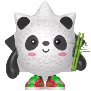 🐼 e00f525e panda, mignon, bambou, animal, kawaii, autocollant, personnage telegram sticker