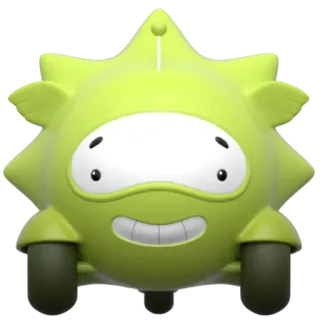 🚃 e3e4c0a7 dessin animé, personnage, vert, amical, joyeux telegram sticker