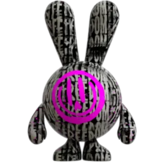 🎨 e4bb7516 BE FREE DOM lapin, art, décoratif, statue telegram sticker