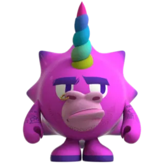 🦄 e5e6ceb8 licorne, monstre, dessin animé, créature fantastique, art numérique telegram sticker