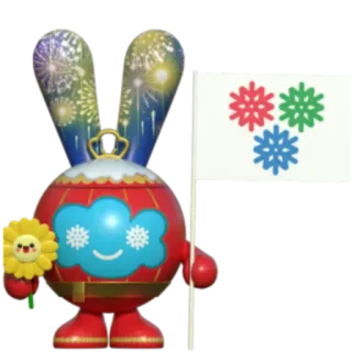 🎆 e79c7a7e jouet, lapin, feu d'artifice, fleur, drapeau, flocons de neige telegram sticker