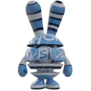 👨‍👦 f7ebc608 INSIDE lapin, jouet, bleu, blanc, design, figurine, animal telegram sticker