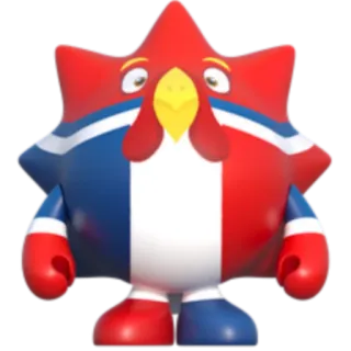 🇫🇷 2c548630 Maskottchen, Frankreich, Hahn, Französische Flagge, Sport, Cartoon, Symbol telegram sticker