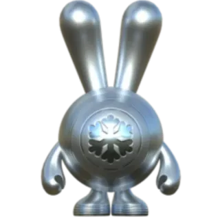 🥈 2cc448e6 Metall, Hase, Kaninchen, Figur, Ornament, Silber telegram sticker