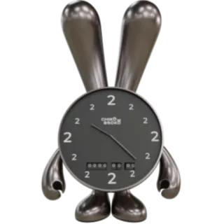 ⏰ 8d610c56 CHIRO OROBO Uhr, Hase, metallisch, Zeit, Nummer 2 telegram sticker