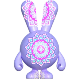 💮 979f5f3f Hase, Blumenmuster, Lila, Dekorativ, Spielzeug telegram sticker