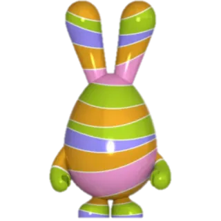 🐰 9b1d0dec Ostern, Hase, Häschen, Spielzeug, gestreift, bunt telegram sticker
