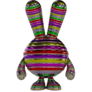 🔶 a37412d7 spielzeug, hase, metallisch, bunt telegram sticker