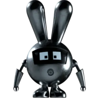 🤖 a46f3977 Roboter, Hase, Chrom, Metall, Futuristisch, Künstliche Intelligenz telegram sticker