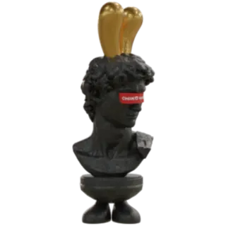 ⚜️ b4506b7d CHOKE ON Büste, anstößig, Statue, Gold telegram sticker