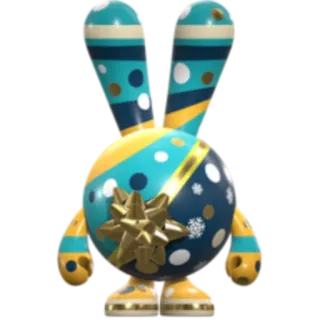 🎁 dc785e5e Geschenk, Hase, Spielzeug, Dekorativ, Ornament, Festlich, Schleife telegram sticker