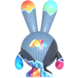 🇲🇨 dcaf66c2 Spielzeug, Hase, bunt, abstrakt, Skulptur telegram sticker