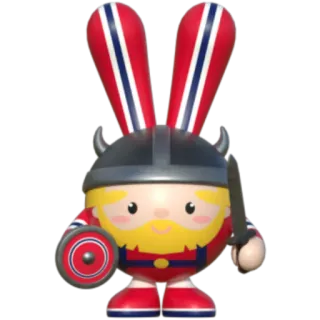 ⚔️ fe91a133 Wikinger, Hase, Norwegen, Rüstung, Helm, Rot, Blau, Weiß telegram sticker