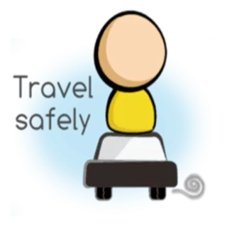 🚗 0d24b49f Travel safely viajes, seguridad, dibujos animados, monigote, coche, conducción, ilustración telegram sticker
