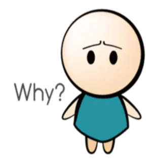 😔 223e11f9 Why? pregunta, dibujo animado, triste, por qué, molesto, confundido, personaje telegram sticker