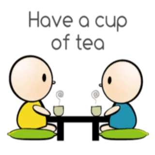 ☕ 43002ad5 Have a cup of tea té, taza, dibujos animados, relajarse, charla, amistad, bebida telegram sticker