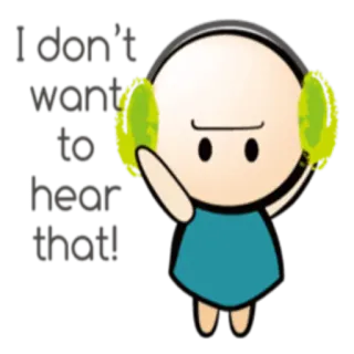🙉 93ad2f71 I don't want to hear that! auriculares, escuchando, dibujos animados, sticker, sonido, música, expresión telegram sticker
