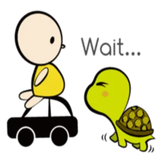 🏃 a3a48f2e Wait.... dibujo animado, tortuga, espera, personaje, lindo, pegatina telegram sticker