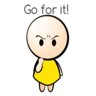 💪 f80356e5 Go for it! ánimo, motivación, determinación, dibujos animados, personaje, a por ello telegram sticker