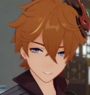 😆 b93e7976 Tartaglia Genshin Impact Tartaglia, Genshin Impact, anime, character, video game, ginger, smirk telegram sticker