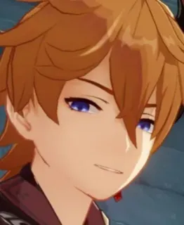 😈 f4045520 Tartaglia Genshin Impact anime, video game, character, genshin impact, tartaglia, orange hair telegram sticker