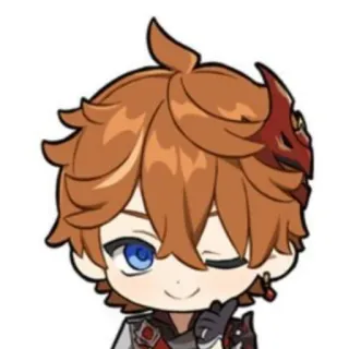 😉 114a6f1b Tartaglia Genshin Impact Anime, Videogame, Genshin Impact, Tartaglia, Chibi telegram sticker