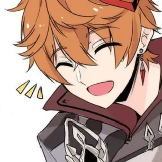 😄 7ed64d46 Tartaglia Genshin Impact Anime, Personage, Tartaglia, Genshin Impact, Lachend, Cartoon, Videogame telegram sticker