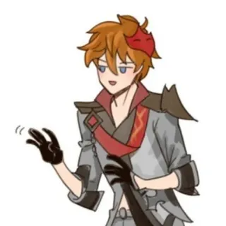 😏 93725a1a Tartaglia Genshin Impact Tartaglia, Childe, Genshin Impact, Videogame, Karakter, Anime stijl, Oranje haar, Masker telegram sticker