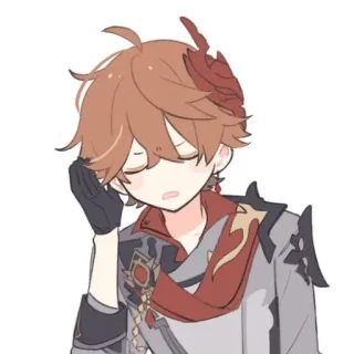 🤔 aa2bae4f Tartaglia Genshin Impact tartaglia, genshin impact, anime, personage, spel, slaperig telegram sticker