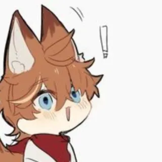 😶 b57fbc87 Anime, Vos, Dier, Schattig, Kawaii, Chibi telegram sticker