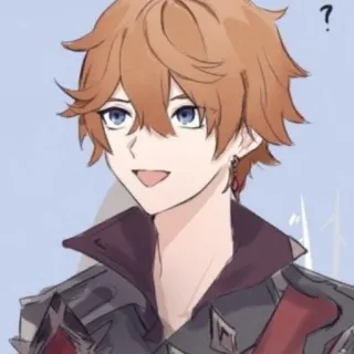 🤨 b670f4f5 Tartaglia Genshin Impact Anime, Genshin Impact, Tartaglia, Personage, Glimlach telegram sticker