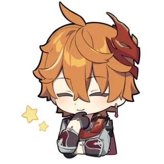 ☺️ 1ff1d05c Tartaglia Genshin Impact Chibi, Anime, Videogame, Genshin Impact, Tartaglia telegram sticker
