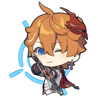 😉 69d5cbcb Tartaglia Genshin Impact Videogame, Anime, Genshin Impact, Tartaglia, Personage, Chibi telegram sticker