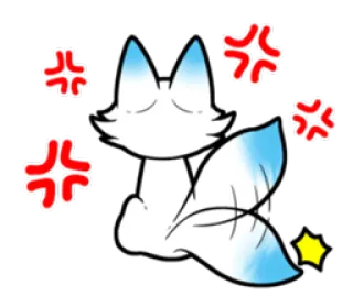 😕 87376726 wütend, fuchs, cartoon, tier, süß, anime, illustration telegram sticker