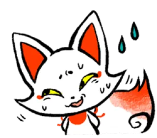 😰 c86944e8 fuchs, schwitzend, tier, comic, ausdruck, kawaii telegram sticker
