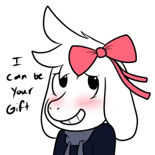 🎁 0e1a6c6d I can be Your Gift prezent, kokarda, kreskówka, słodki whatsapp sticker