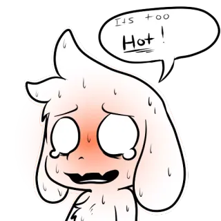 ☀ 10c42ea6 Its too Hot! Kreskówka, Pocenie się, Gorąco, Przegrzany, Futrzak whatsapp sticker