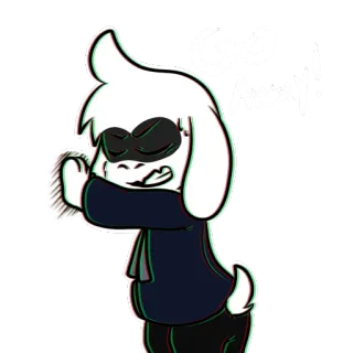 💔 1a6ec3d8 GO AWAY! kreskówka, koza, potwór, ilustracja, gest, ręka whatsapp sticker