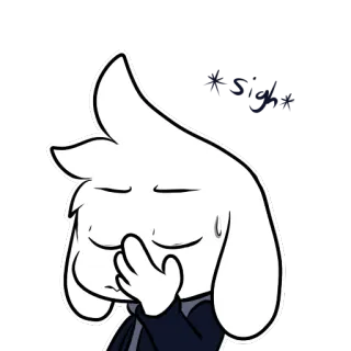 😑 56b3ffd9 *Sigh* Kreskówka, Westchnienie, Wykończony, Słodkie whatsapp sticker