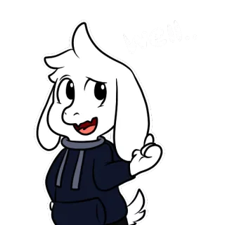 😮 65276921 Asriel Dreemurr Undertale well... Asriel, Undertale, koza, postać, gra wideo whatsapp sticker