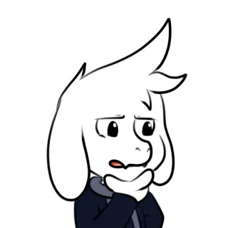🤔 6701eeea Asriel Dreemurr Undertale Asriel, Dreemurr, Undertale, kozioł, myślący, gra wideo whatsapp sticker