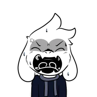 💢 6c693efd Asriel Dreemurr Undertale Asriel Dreemurr, Undertale, płaczący, sfrustrowany, zestresowany, kreskówka whatsapp sticker