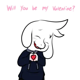 ❤️ 8dd593b0 Asriel Dreemurr Undertale Will You be my Valentine? Asriel, Walentynki, Undertale, serce, gra wideo whatsapp sticker