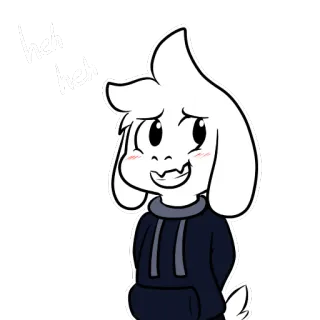 😅 bad8c693 Asriel Dreemurr Undertale heh
heh
heh Asriel, Undertale, koza, potwór, gra wideo, słodki, hehe, uśmiechnięty whatsapp sticker