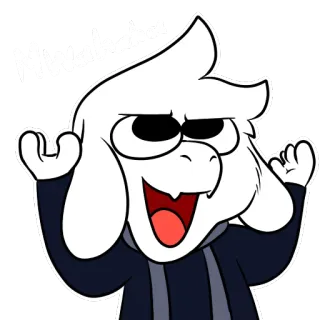 👿 bd6a21e9 Asriel Undertale Mwahaha Asriel, Undertale, Mwahaha, koza, kreskówka whatsapp sticker