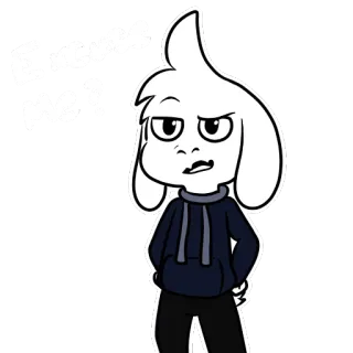 😠 e2b60040 Asriel Undertale Excuse me? Asriel, Undertale, Przepraszam, Gra wideo, Postać whatsapp sticker