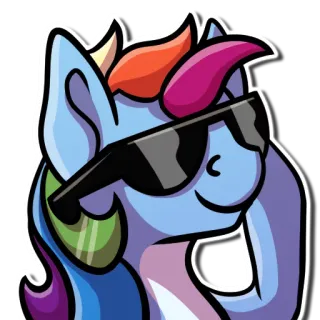 😎 07a81433 Rainbow Dash My Little Pony cartoon, pony, sunglasses, cool, rainbow, sticker, animal telegram sticker